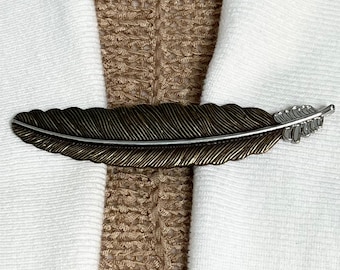 Pinzas para suéter, broches de hoja de helecho de bronce plateado para cárdigan, broches para suéter, broches para capa, broches para cosplay, regalo de cumpleaños para ella de Fabulici