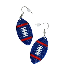 Football Earrings Game Day Blue Red White Earrings College Teams High School Teams Sports Earrings Gift under 20 Gift for Her by Fabulici