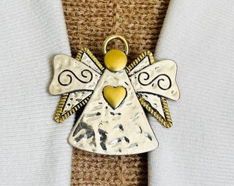 Clips pour pull ange fait main, clip pour vêtements chics, accent argenté doré, cardigan à clip, garde, cadeau d'anniversaire pour elle, Fabulici