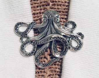 Sweater Clips Silver Octopus Cardigan Clasp Sweater Clip Sweater Guard Gift Gifts for Her by Fabulici