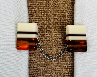 Sweater Clips Button Vintage Cardigan Clasp Silver Sweater Clip Chain Sweater Guard Gift for Mom Gifts for Her by Fabulici
