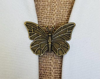 Sweater Clips Butterfly Sweater Clip Kimono Clasp Cardigan Clasp Bronze Dress Clip Butterfly Jewelry Birthday Gift for Her by Fabulici