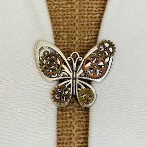 Sweater Clips Silver Steampunk Butterfly Sweater Clip Large Scarf Shawl Clasp Cardigan Clasp Brooch Cosplay Cloak Fastener Gifts for Her
