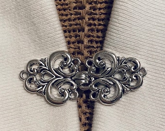 Sweater Clips Silver Cardigan Clasp for Sweater Clip Celtic Cosplay Clasps Cloak Clips Sweater Pins Gift Gifts for Her by Fabulici