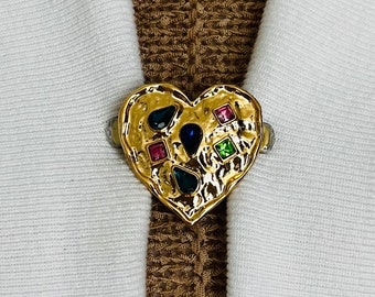 Clips para suéter, clip para suéter con forma de corazón, clip para cárdigan, broche para cárdigan, broche para capa, clip para vestido, clip de ajuste, protector de suéter, regalo de cumpleaños único para ella.