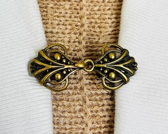 Sweater Clips Heart Celtic Cardigan Clip Coat Clasp Shawl Fastener Scarf Closer Gold Sweater Clip Birthday Gift for Her by Fabulici