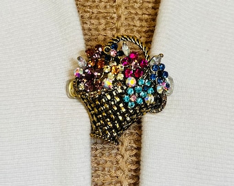 Sweater Clips Rhinestones Bouquet Cardigan Clasp Sweater Clip Coat Clasps Clips Jewelry Gift Gifts for Her by Fabulici