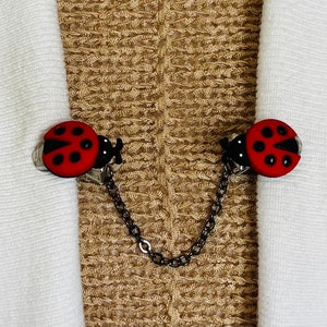 Sweater Clips Beetles Cardigan Clasps Lady Bug Sweater Clip Guards Collar Pins Gift Gifts for Her by Fabulici