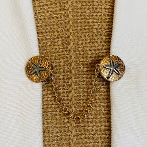 Sweater Clips Sand Dollar Sweater Clip Copper Cardigan Clasp Chain Dress Clip Silver Sweater Guard Blazer Clip Birthday Gift for Her