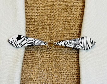 Sweater Clips Clay Geometric Sweater Clip for Cardigan Clasp Unique Fashion Fastener Cinch Clip Kimono Birthday Gift for Her by Fabulici
