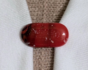 Clips para suéter, clip para cárdigan modernista, clip para suéter, clip de ajuste, clip para vestido de vidrio fusionado, broche para chal, regalo de cumpleaños artesanal único para ella.
