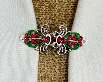 Prendedores de Suéter Natalinos com Estampa Floral, Fechos para Cardigãs, Prendedores de Suéteres com Flores, Prendedores para Quimonos, Prendedores para Cosplay, Fechos para Capas, Presente Ideal para Ela da Fabulici