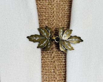 Sweater Clips Bronze Silver  Leaves Cardigan Clasp Sweater Clip Grape Leaf Scarf Clips Dress Clip Fastener Birthday Gift for Her by Fabulici