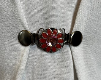 Kleiderclips Blumen Taille Clips Cardigan Clip Florale Cinch Clips Silber Kleid Clips Pinke Pullover Clips Cincher Geburtstagsgeschenk für Sie von Fabulici