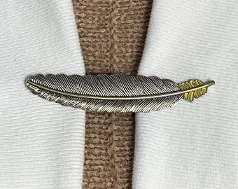 Clips para suéter, clip para cárdigan con forma de hoja de helecho, cierre dorado y plateado, clip para suéter, clip para cincha, cierre para capa, regalo para ella de Fabulici