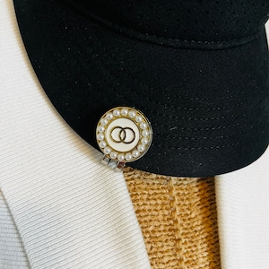 Golf Markers Mini Pearl Ball Marker With Magnetic Clip Hat Clips Golf Ballmarker Golf Gift Idea for Her Golf Accessories for Golfer Hat Clip