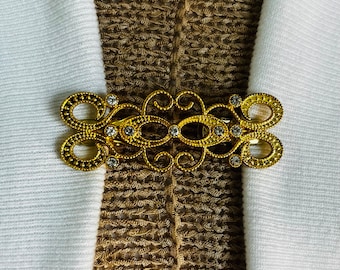 Pinzas para suéter, pinzas para cárdigan, pinzas doradas para suéter, pinzas para vestido, broches para kimono, regalo de cumpleaños para mamá, regalo para ella de Fabulici