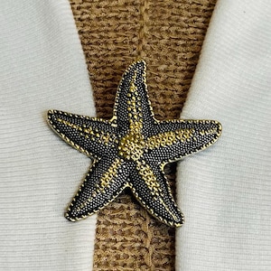 Sweater Clips Starfish Sweater Clip Silver Gold Cardigan Clasp Dress Clip Kimono Clasp Star Fish Jewelry Birthday Gift for Her by Fabulici