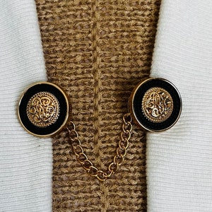 Sweater Clips Celtic Sweater Clip for Cardigan Clip for Kimono Clasps Chain Black Sweater Clasp Gift for Mom Gifts for Her by Fabulici