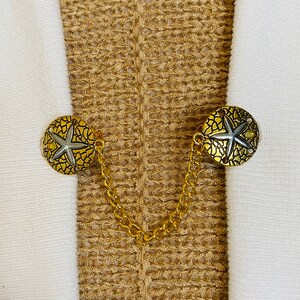 Sweater Clips Sanddollar Sweater Clip for Cardigan Clasp Chain Sand Dollar Dress Clip for Sweater Guard Dress Clip Gifts for Her by Fabulici