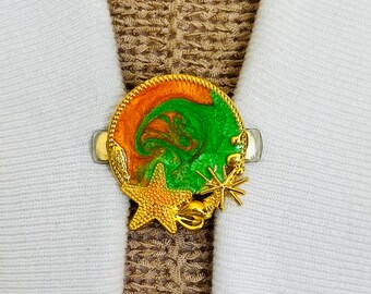 Pinzas para suéter, broche único para suéter, broche para cárdigan, broche para vestido, broche para abrigo, protector de suéter, joyería tropical, regalo de cumpleaños para ella de Fabulici