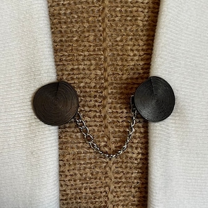 Sweater Clips Silver Chain Sweater Clip Tribal Cardigan Clasp Celtic Kimono Clasps Silver Sweater Guard Gift Gifts for Her by Fabulici