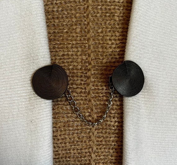 SweaterClipsGalore Sweater Clips Black Pewter Celtic Sweater Clip Cardigan Clip Kimono Clasps Chain Sweater Clasp Gift for Mom Gifts for Her by Fabulici