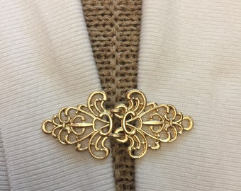 Gold Floral Celtic Cardigan Clasp Sweater Clip Gifts for Her Fabulici