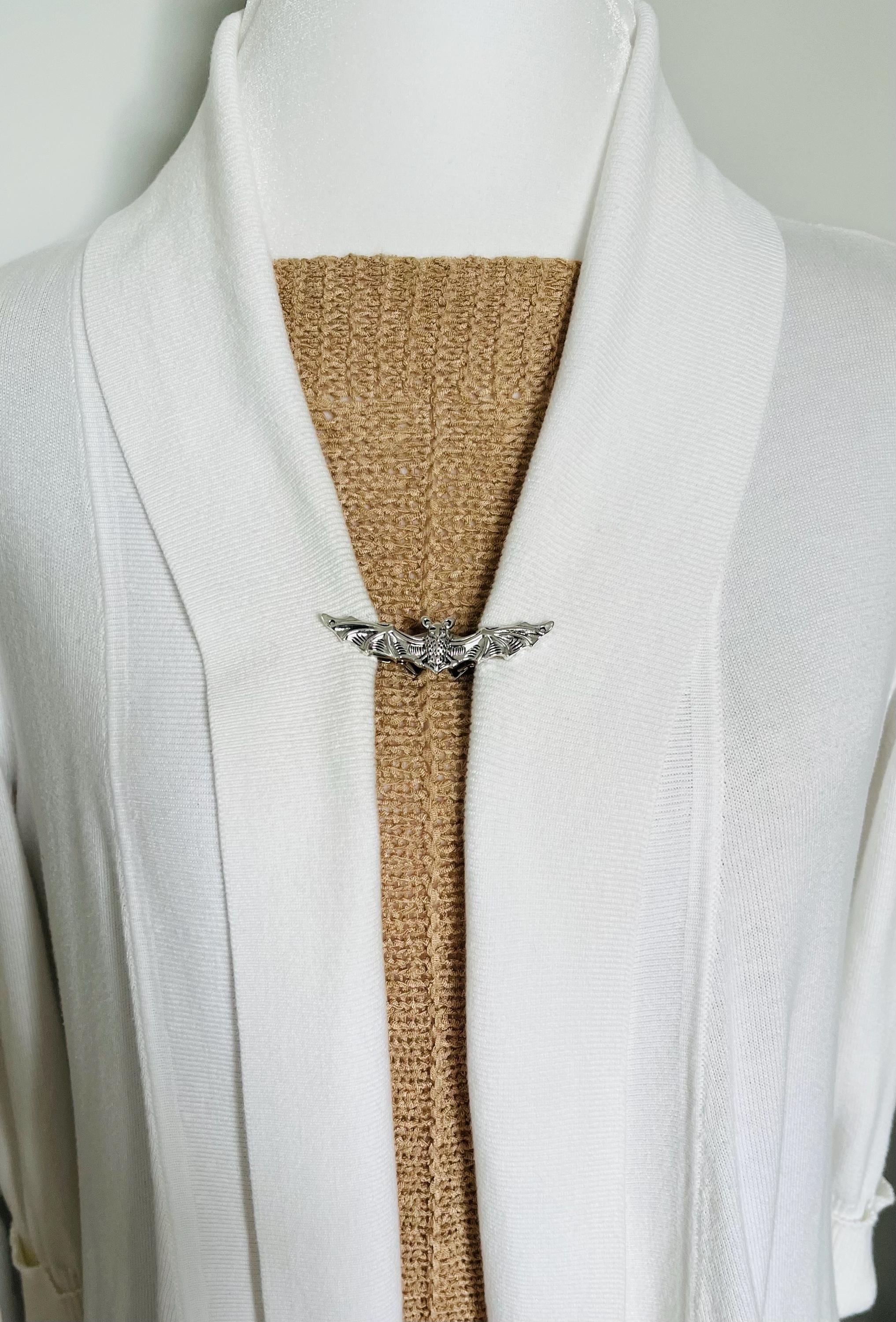 Vintage Silver-Tone Scarf Clip Sweater Guard Cardigan Clip Lot Of 7 Amazon.com: 4pcs Shirt Clips for Women Silver Sweater Clips  main image 3