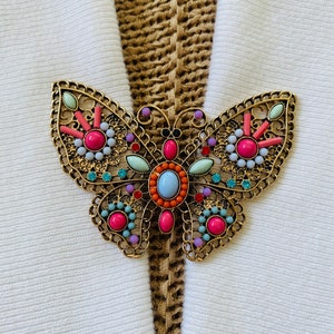 Sweater Clips Boho Butterfly Sweater Clip Cardigan Clasp Bohemian Sweater Guard Egyptian Clips Pashmina Clip Birthday Gift for Her Fabulici