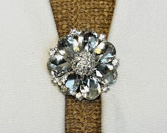 Sweater Clips Round Rhinestone Sweater Clip Vintage Baroque Pendant Crystals Dress Clip Wedding Gift for Mother Gifts for Her by Fabulici