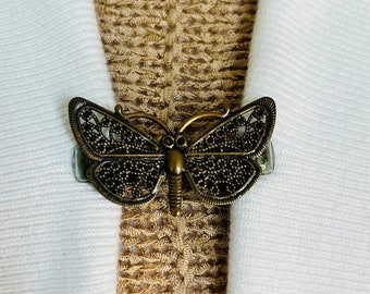 Sweater Clips Butterfly Sweater Clip for Cardigan Clasp Filigree Dress Clip Butterfly Brooch Bronze Birthday Gift for Her by Fabulici