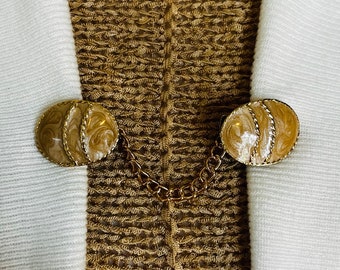 Pinzas para suéter, pinzas para suéter retro beige, pinzas para cárdigan, broches para capa, broches para vestido, broches para cinturón, regalo de cumpleaños para mamá, regalo para ella