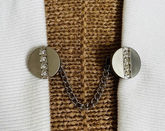 Sweater Clips Vintage Sweater Clip Chain Cardigan Clip Dress Clip Kimono Clasp Sweater Guard Cinch Clip Birthday Gift for Her by Fabulici