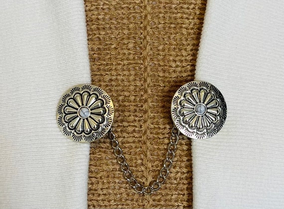 Sweater Clips Flower Cardigan Clasp Silver Sweater Clip Sweater Guard  Jewelry Gift Gifts for Her by Fabulici 