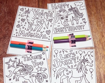 Printable Unicorn Coloring Birthday Party Favor, Coloring Page, Printout Download, Girls Birthday, Kids Activity, Cute Unicorns, DIY