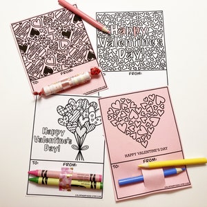 Lots of Hearts Printable Valentine Cards, 4 Different Heart Designs, DIY Valentines, Printout, PDF and PNG Instant Download