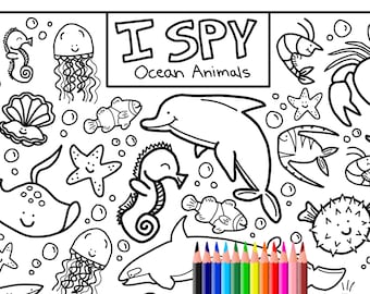 I Spy Coloring Page Etsy