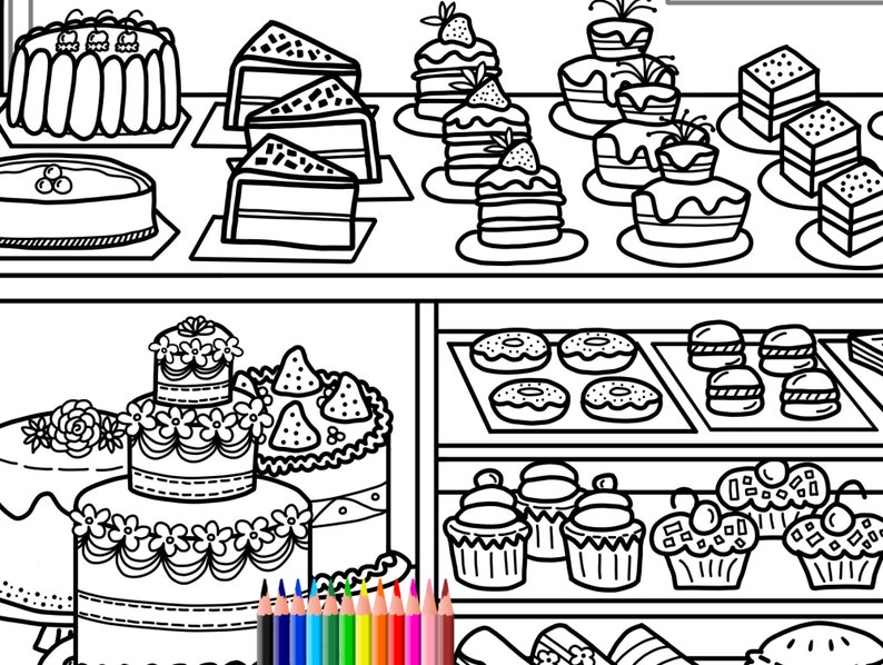 bakery-doodle-coloring-page-printout-download-adult-etsy