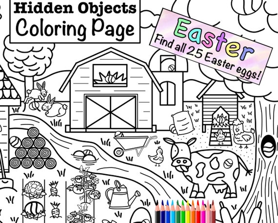 When you do a hidden objects page, do you color the objects to