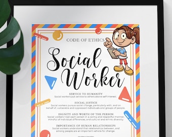 Social Work Values Poster - Etsy