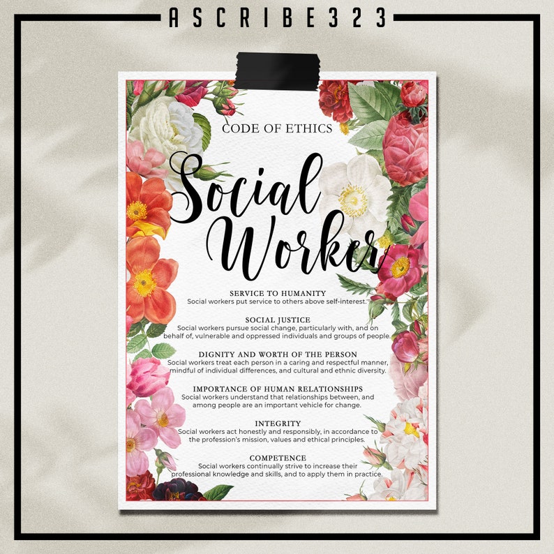 Social Worker Code of Ethics Social Work Gift Social Worker - Etsy