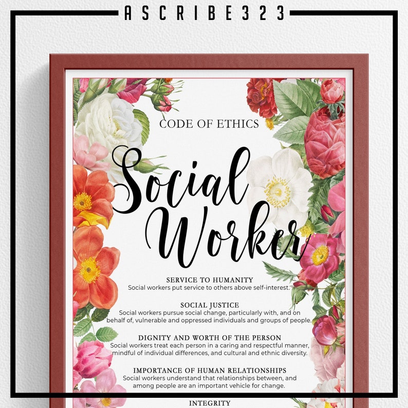 Social Worker Code of Ethics Social Work Gift Social Worker - Etsy