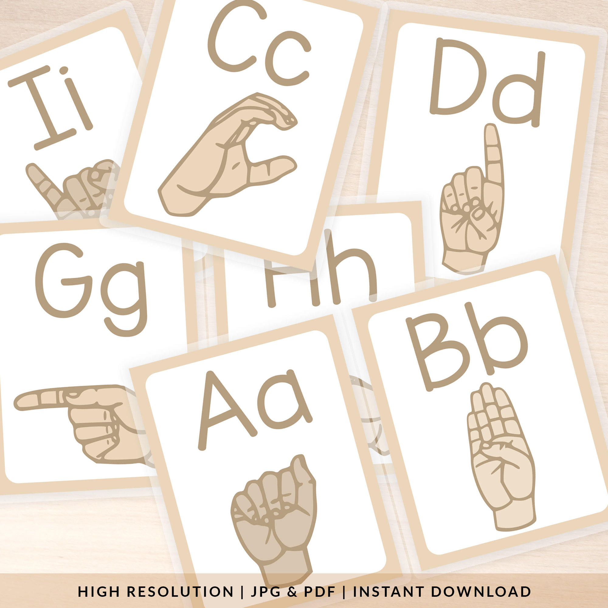 ASL Alphabet Flashcards (26), Homeschool Materials,, 58 OFF