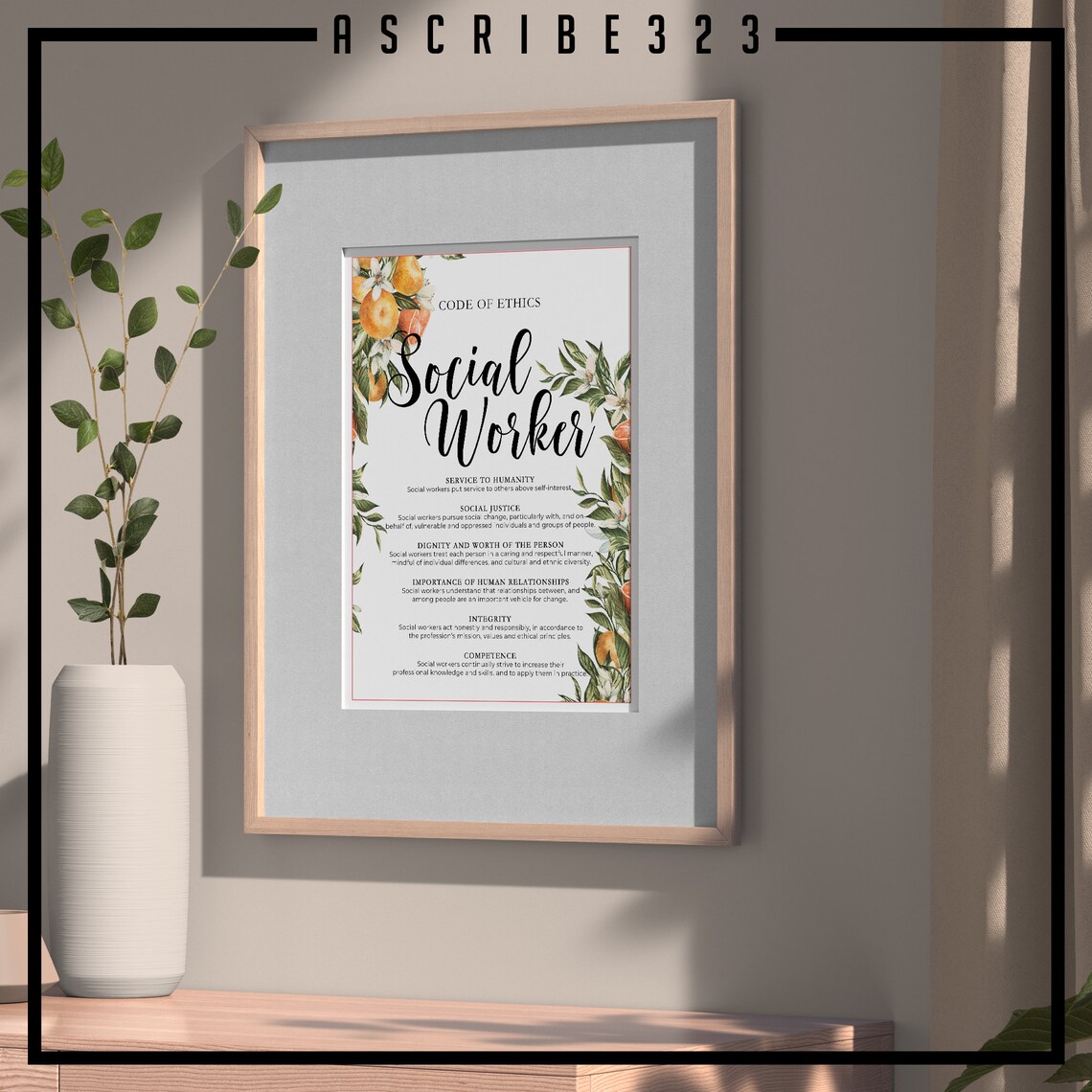 Social Worker Code of Ethics Print Medical Social Worker - Etsy