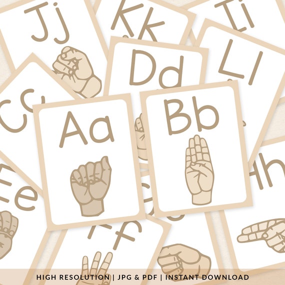 American Sign Language Alphabet Flashcards ASL Classroom Etsy Australia