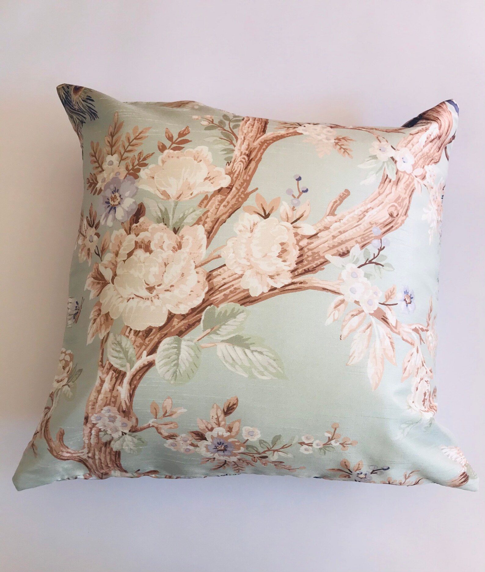 Laura Ashley Belvedere Duck Egg Peacocks Cushion Seat Etsy