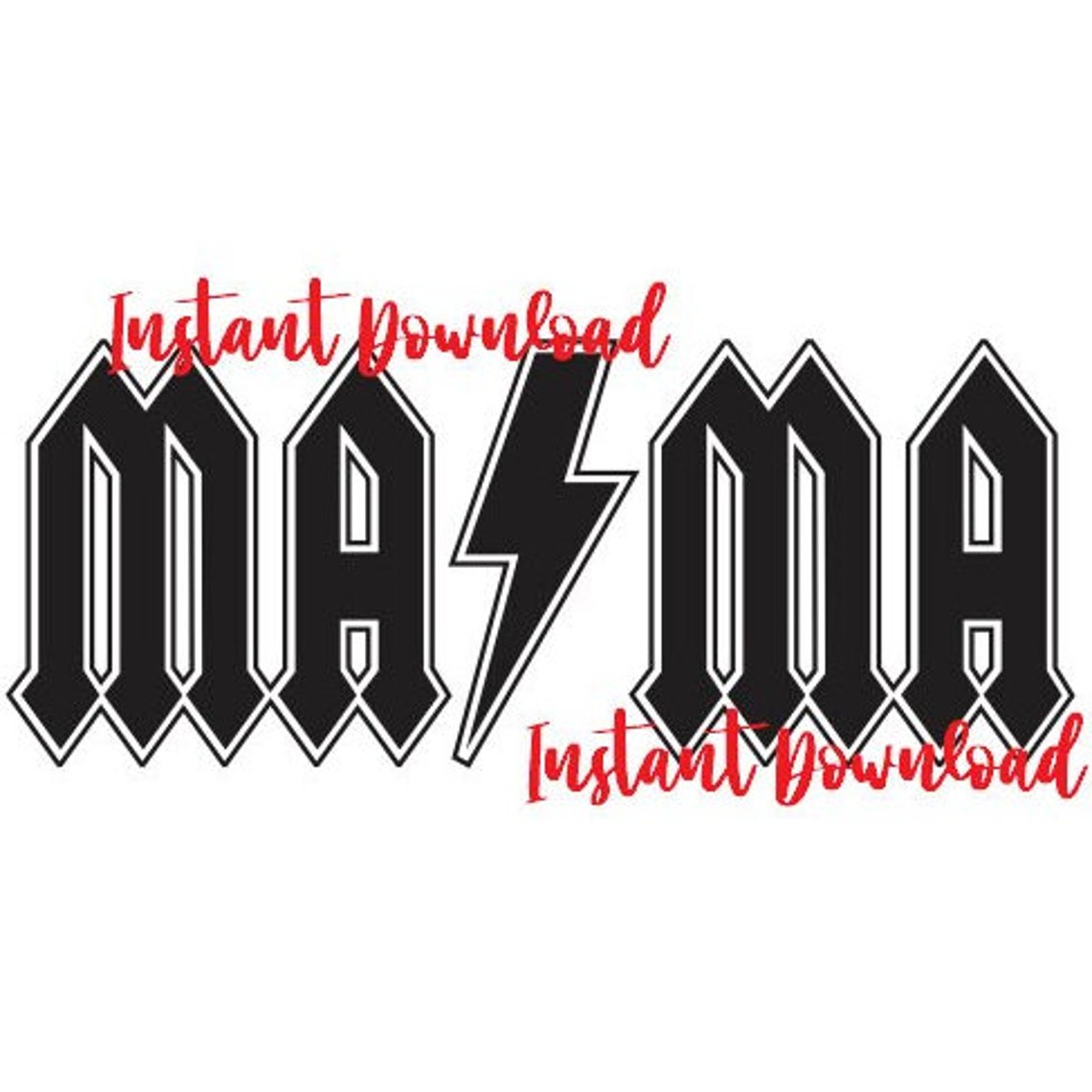 Mama Ac/dc Inspired, PNG File, Instant Download, JPG File, Decal ...