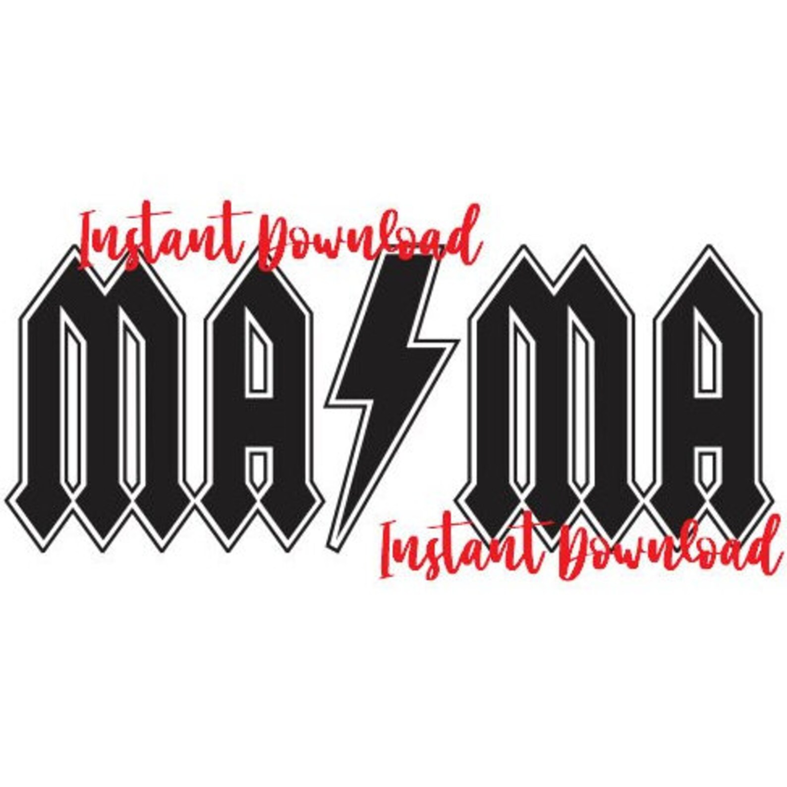 Mama Ac/dc Inspired, PNG File, Instant Download, JPG File, Decal ...