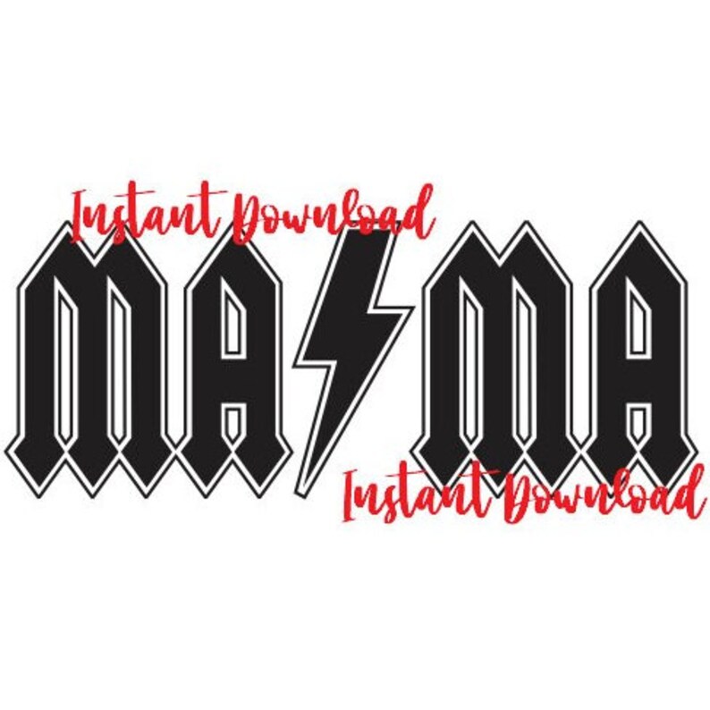 Mama Ac/dc Inspired, PNG File, Instant Download, JPG File, Decal ...